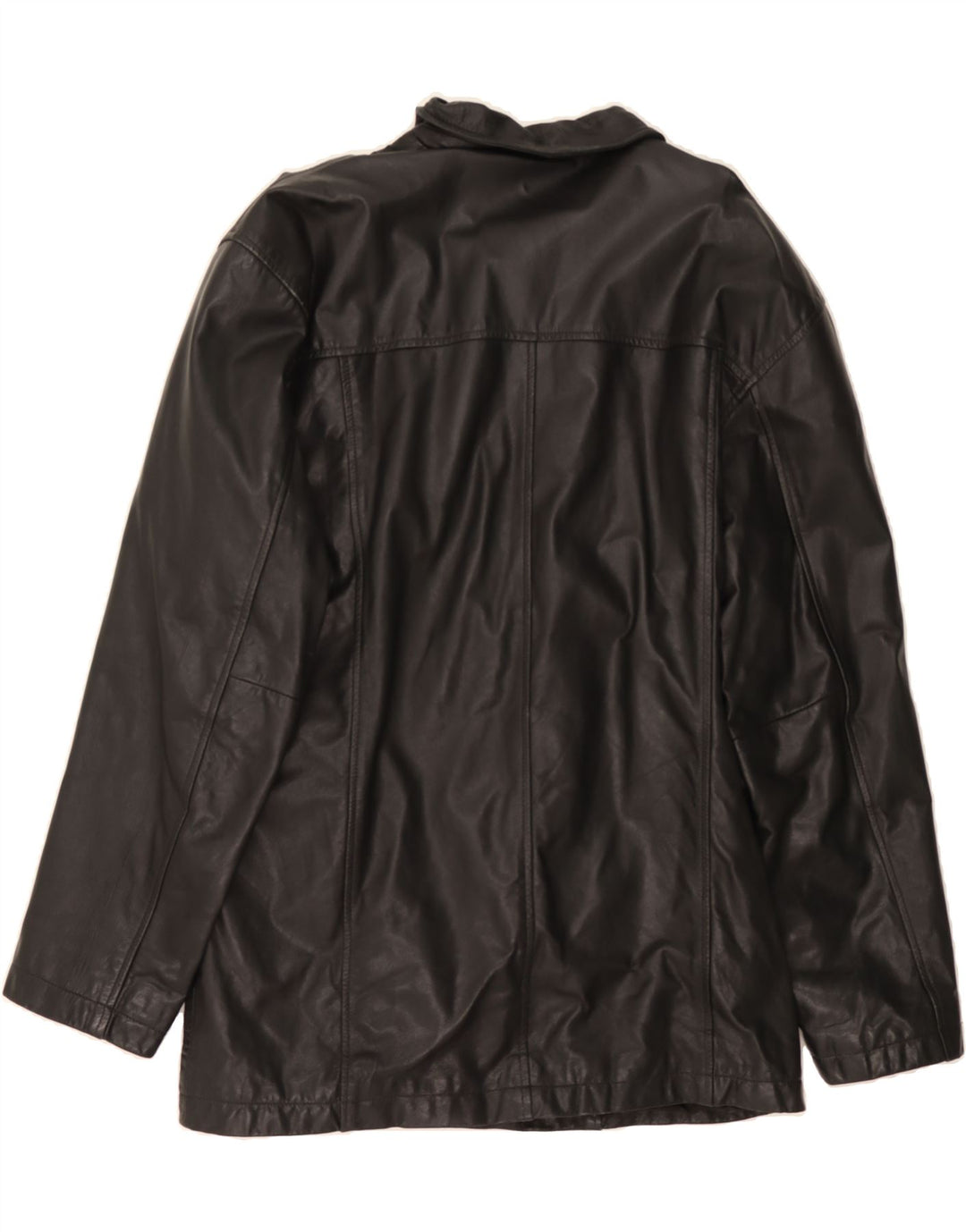 VINTAGE Mens Leather Jacket IT 52 XL Black Vintage Vintage and Second-Hand Vintage from Messina Hembry 