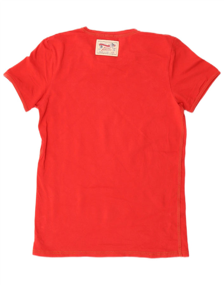 T-shirt damski DIESEL Top UK 10 Small, czerwony, bawełniany