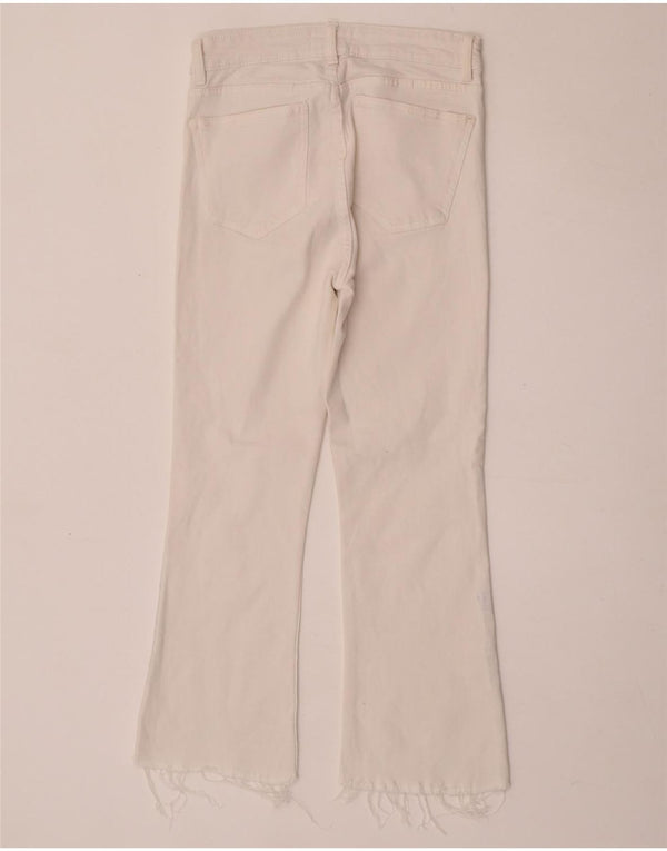 Jeansy damskie Zara Crop Bootcut EU 40 Medium W30 L25 Białe