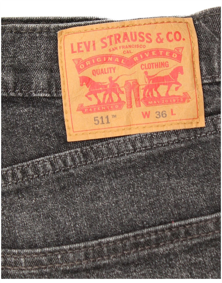 LEVI'S Mens 511 Denim Shorts W36 Large Grey Cotton