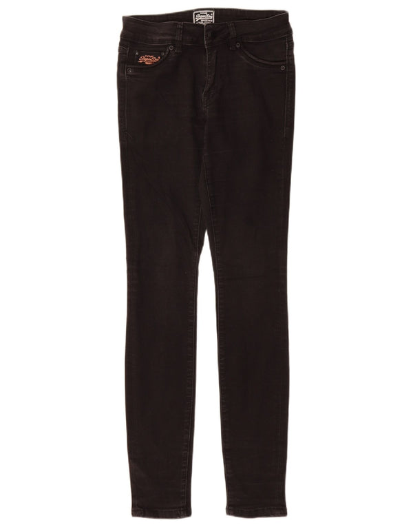 SUPERDRY Damskie jeansy skinny W25 L30 Czarna bawełna