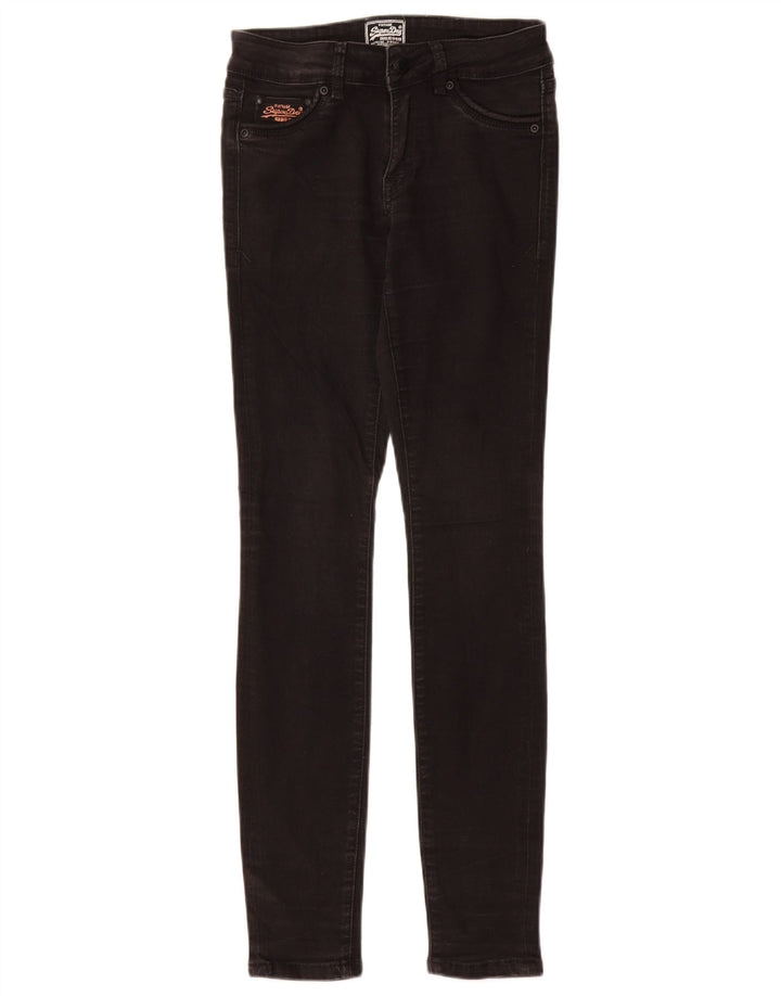 SUPERDRY Damskie jeansy skinny W25 L30 Czarna bawełna