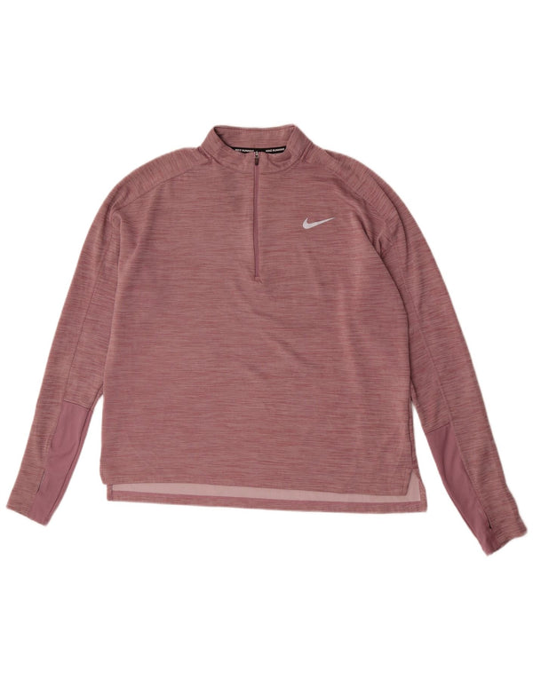 Damski dres Nike Dri Fit Running Pullover Top UK 16, duży, różowy, nakrapiany