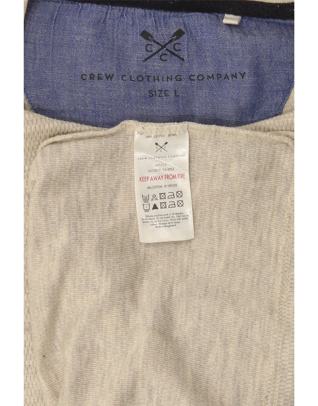 Crew Clothing Męski T-shirt Top, duży, szary, bawełniany