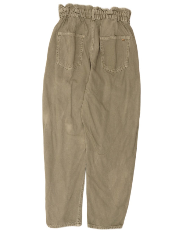 Damskie, zwężane spodnie Zara z wysokim stanem EU 36 XS W26 L26 Khaki