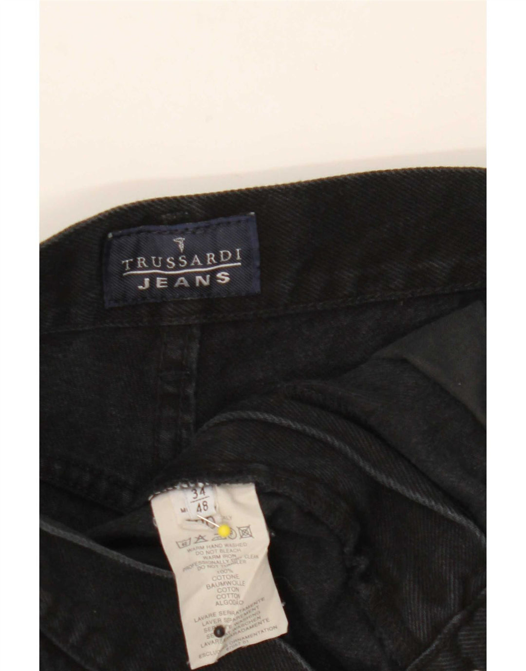 Męskie zwężane dżinsy Trussardi W34 L29 Czarna bawełna