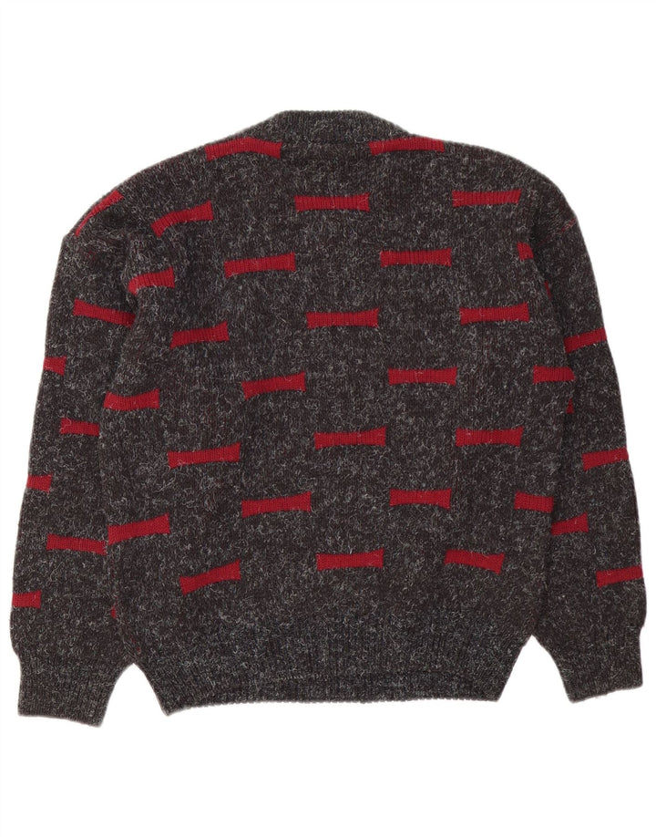 Męski sweter Ciao z okrągłym dekoltem, średnioszary, geometryczny