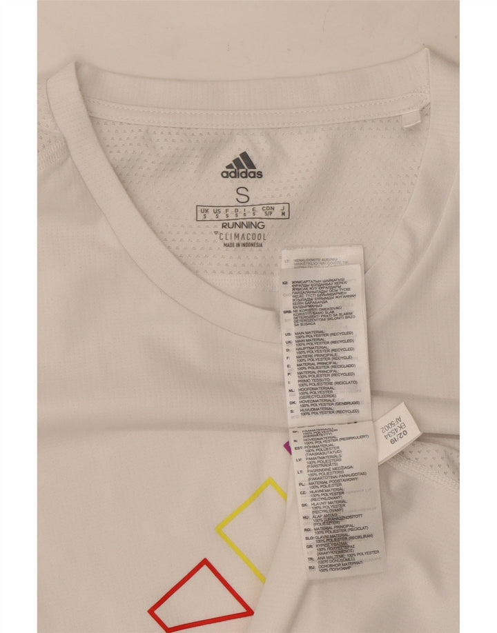 Męska koszulka do biegania Adidas z grafiką Top średni biały poliester