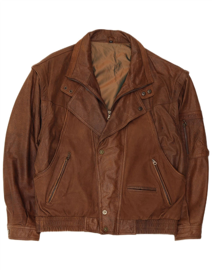 Męska kurtka skórzana Trapper UK 42 XL brązowa