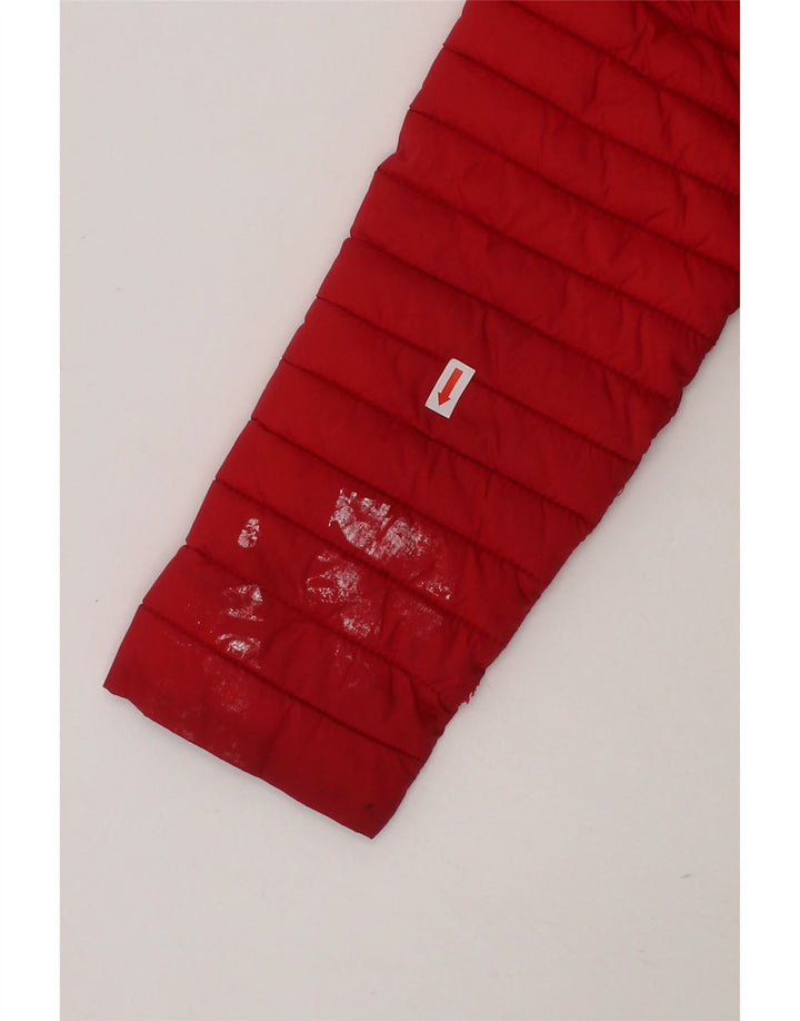JOULES Boys Hooded Padded Jacket 5-6 Years Red Colourblock Polyamide Vintage Joules and Second-Hand Joules from Messina Hembry 