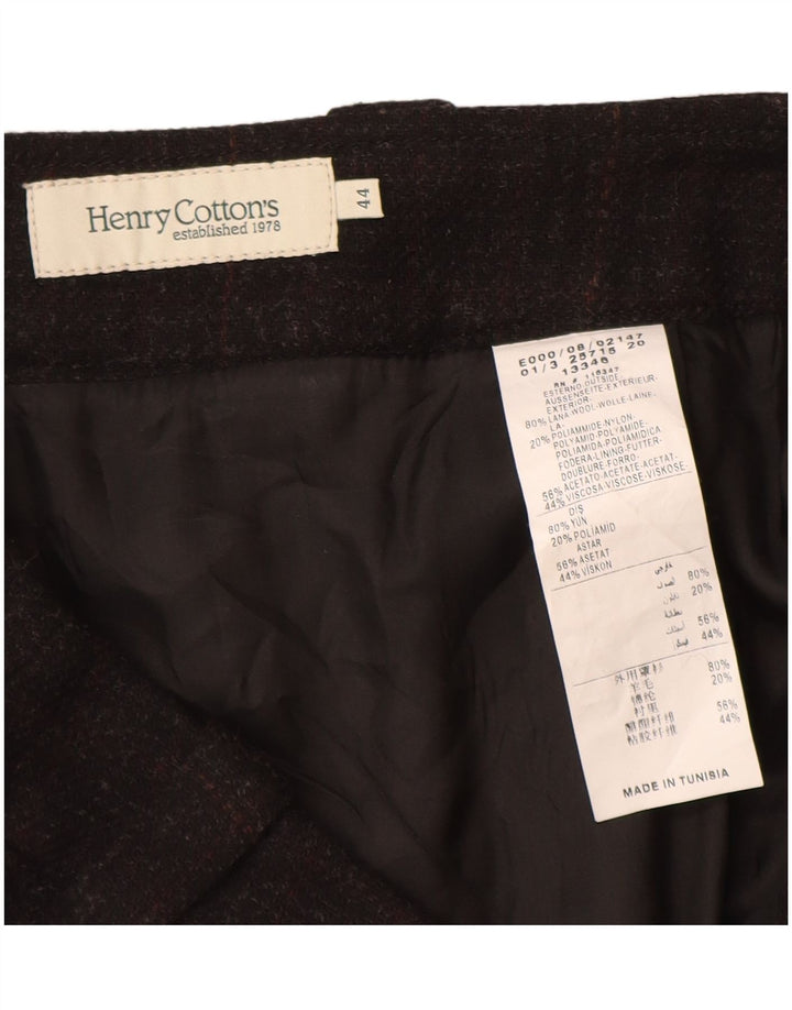 Spódnica plisowana Henry Cottons IT 44 Medium W30 Czarna wełniana w cętki
