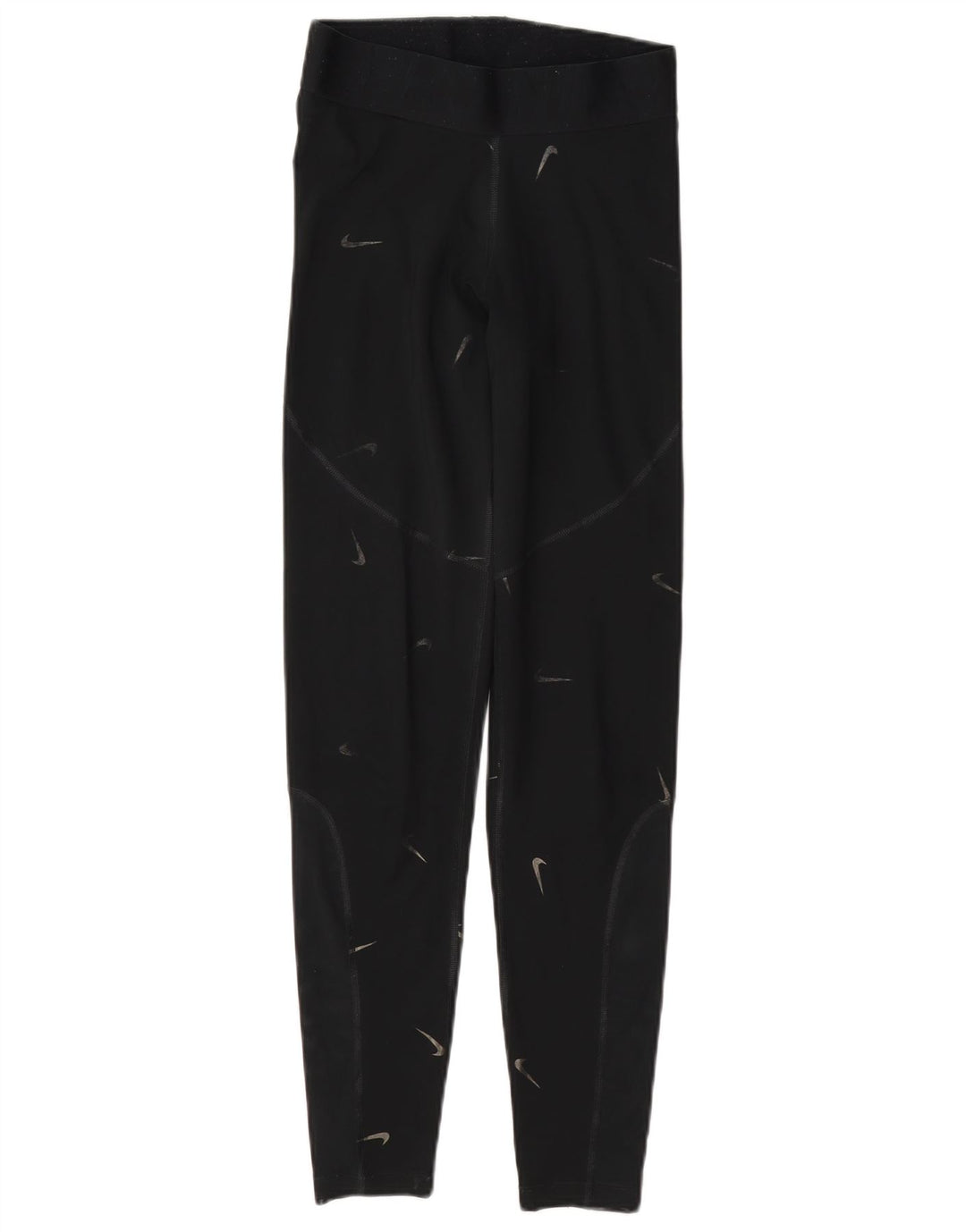 Damskie legginsy Nike Graphic UK 10, małe, czarne, poliestrowe