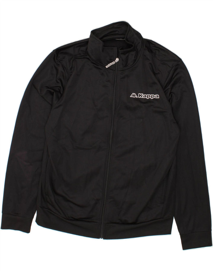 KAPPA Womens Tracksuit Top Jacket UK 18 XL Black Polyester Vintage Kappa and Second-Hand Kappa from Messina Hembry 