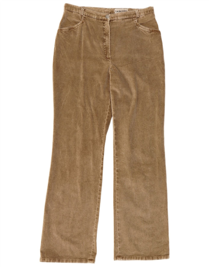 LAURA LEBEK Damskie spodnie typu bootcut UK 16 duże W32 L32 brązowe