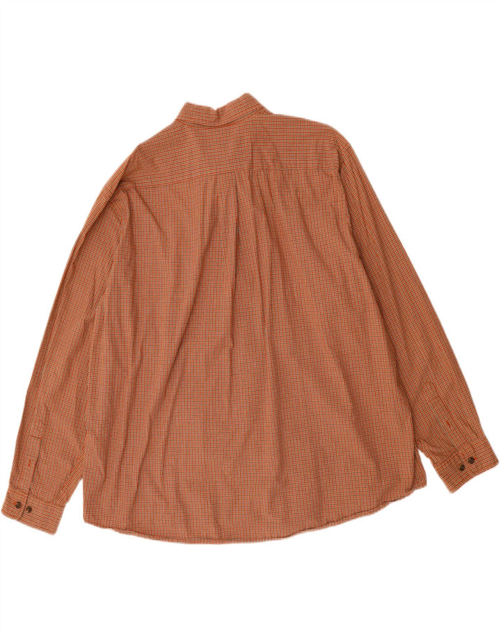 EDDIE BAUER Mens Shirt 2XL Orange Check Cotton Vintage Eddie Bauer and Second-Hand Eddie Bauer from Messina Hembry 