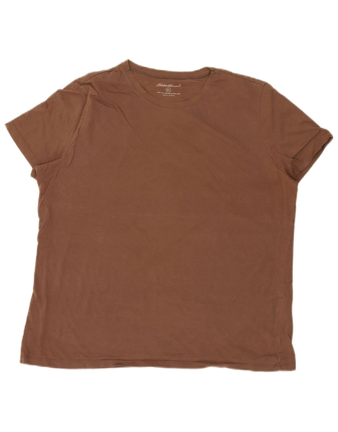 EDDIE BAUER Męski T-shirt Top XL Brązowy Bawełniany