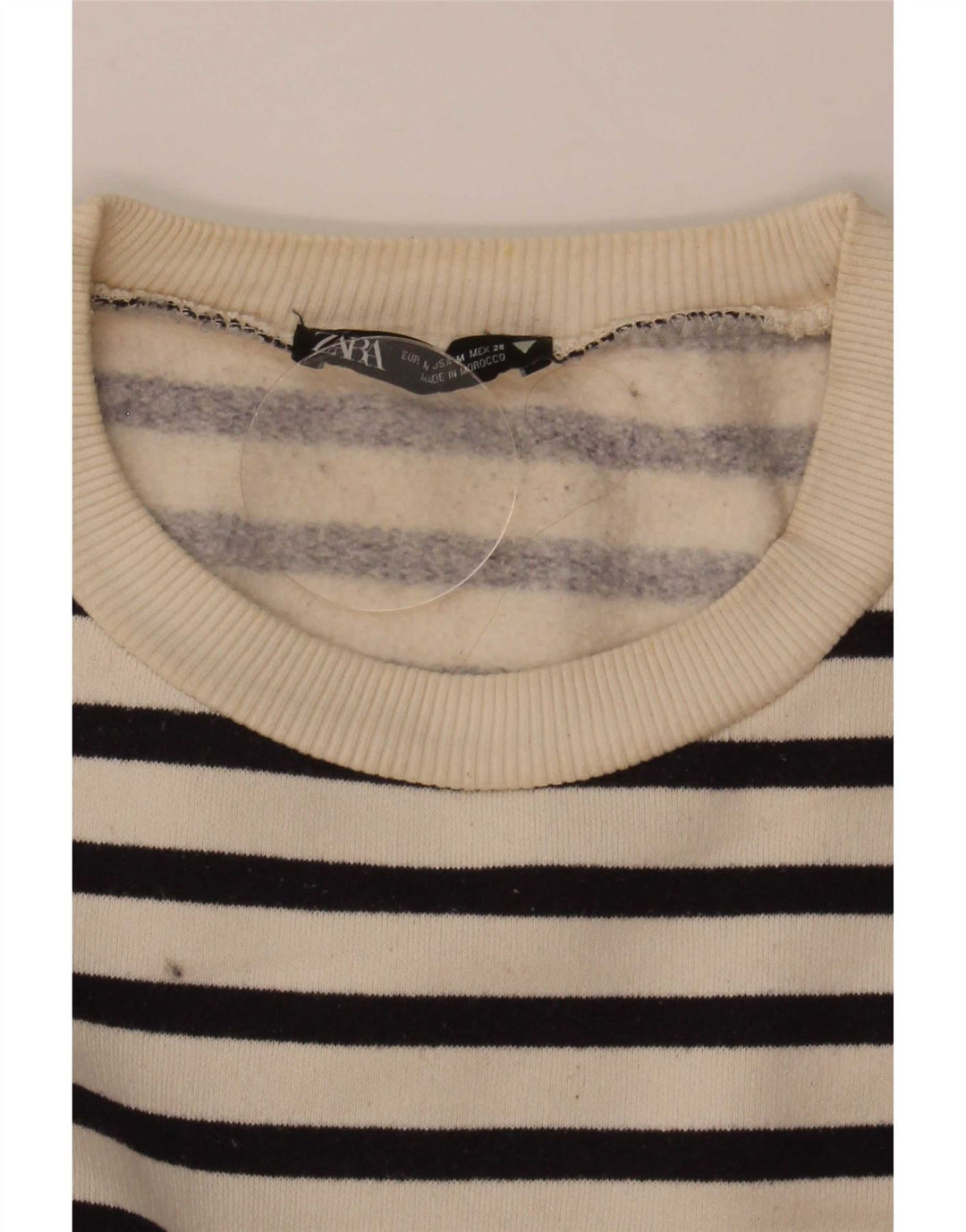 Damski sweter oversize Zara UK 14 w średnie białe paski