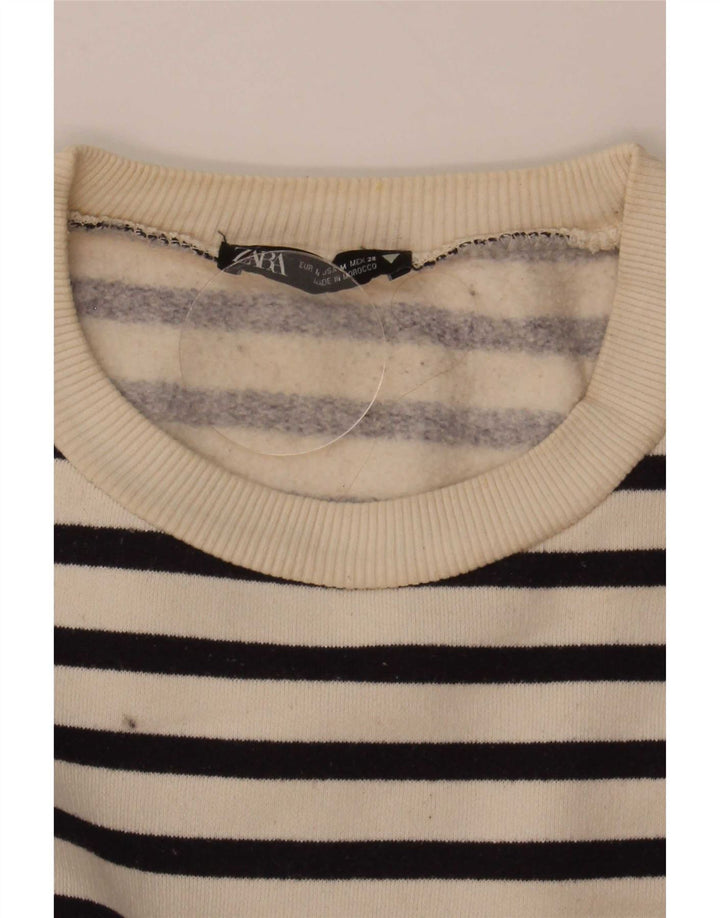 Damski sweter oversize Zara UK 14 w średnie białe paski
