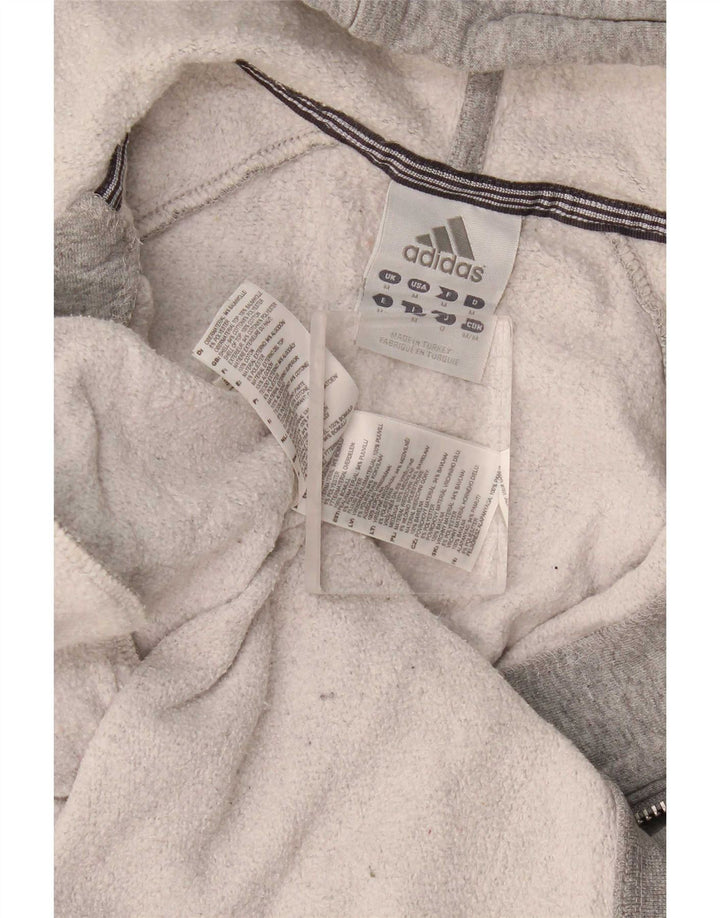 Adidas Męski sweter z kapturem i zamkiem błyskawicznym, średnioszary, bawełniany z plamkami