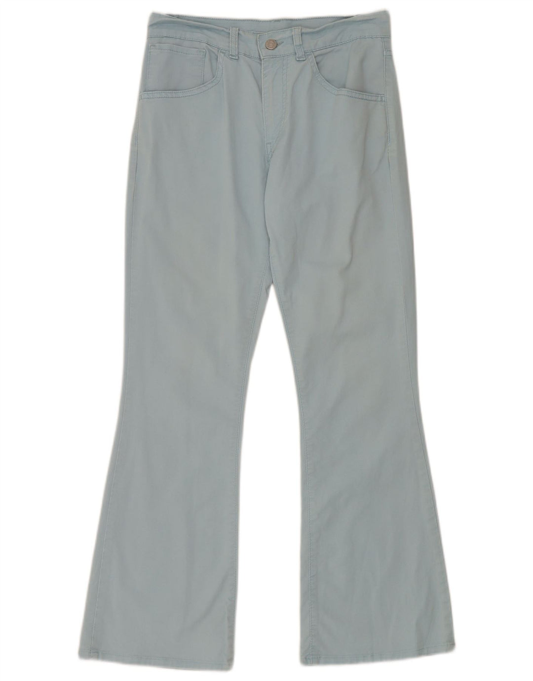 Damskie spodnie typu casual Bootcut W28 L30, niebieska bawełna