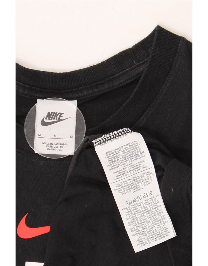 Męski T-shirt NIKE z grafiką, bawełniany, średniej wielkości, w kolorze czarnym