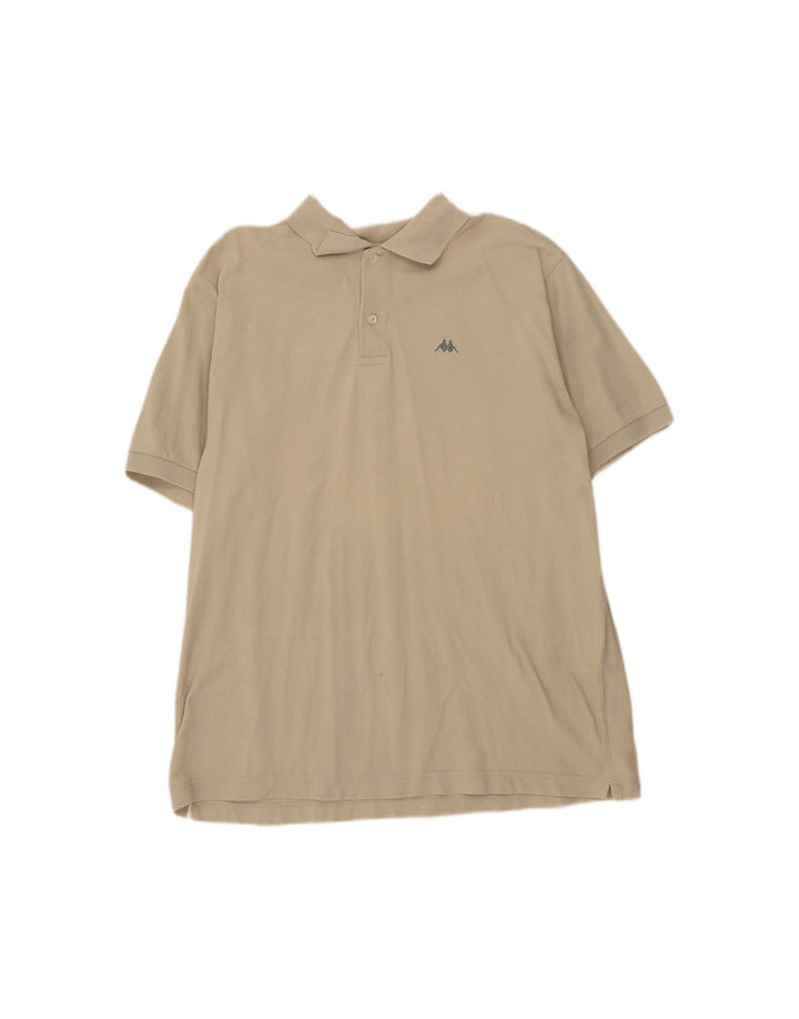 KAPPA Mens Polo Shirt Large Beige Cotton