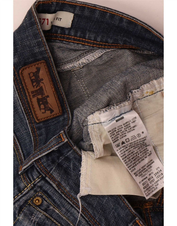 Damskie jeansy Levi's 571 Slim W29 L34 Niebieska bawełna