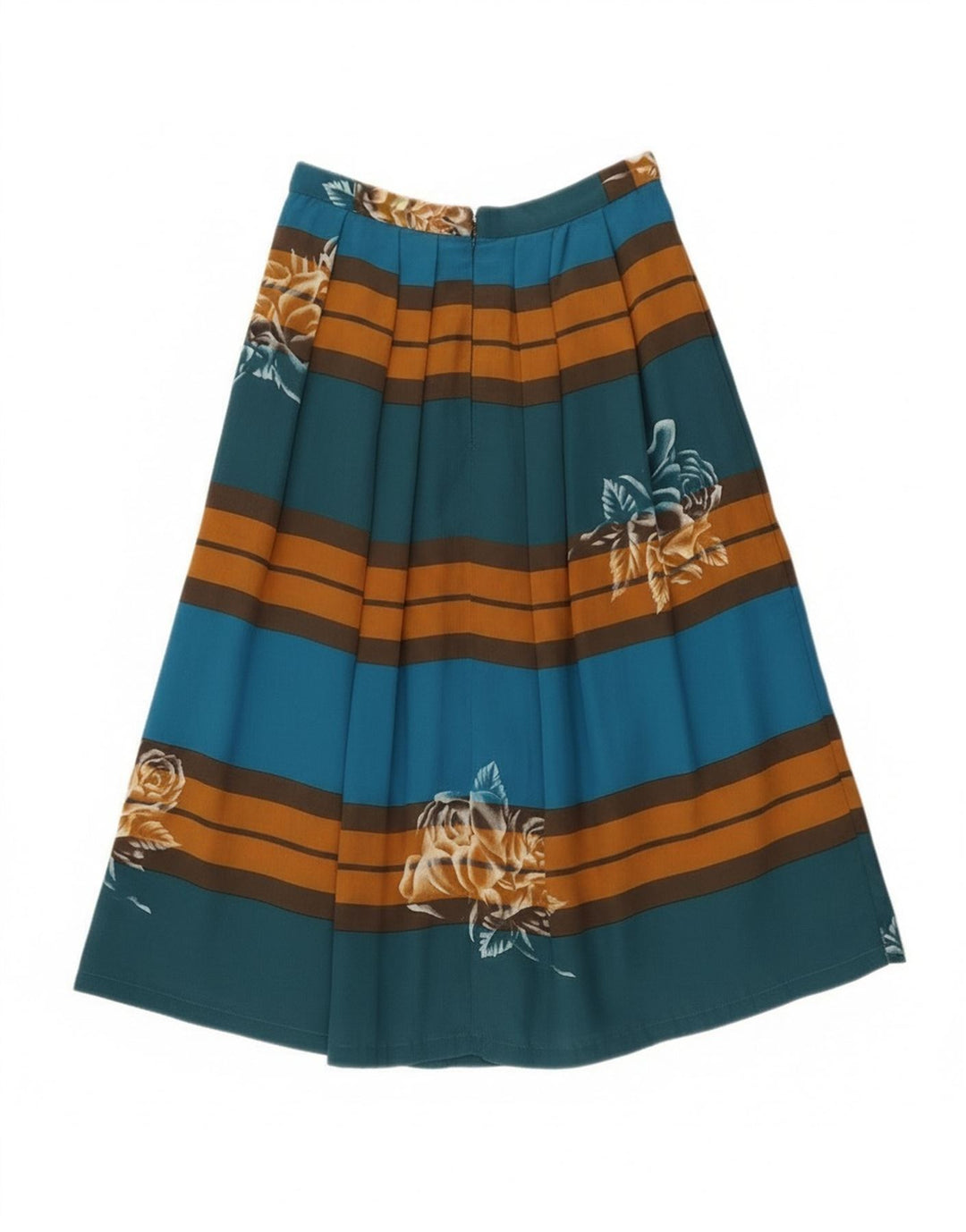 Vintage damska plisowana spódnica w kształcie litery A W24 XS wielokolorowe paski