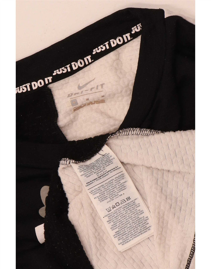 Damska koszulka Nike Dri Fit Graphic z długim rękawem, UK 14, średni czarny poliester