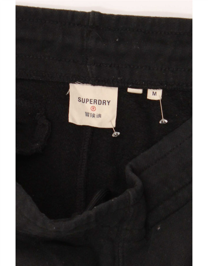 Męskie spodnie dresowe Superdry Joggery, średnia czarna bawełna