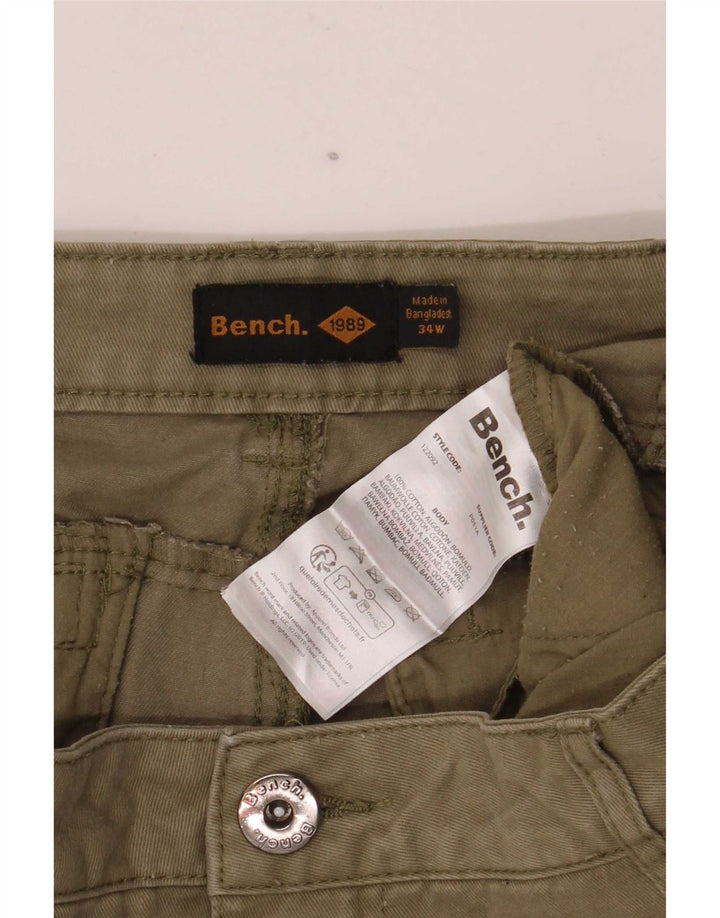 Męskie spodnie cargo Bench W34 L30, bawełna khaki
