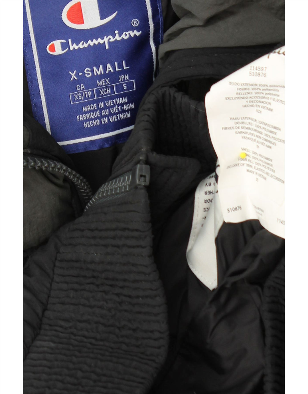 Damska kurtka CHAMPION o luźnym kroju z grafiką UK 6 XS w kolorze czarnym