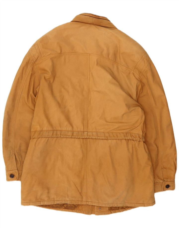 Vintage męska kurtka skórzana IT 54 2XL beżowa