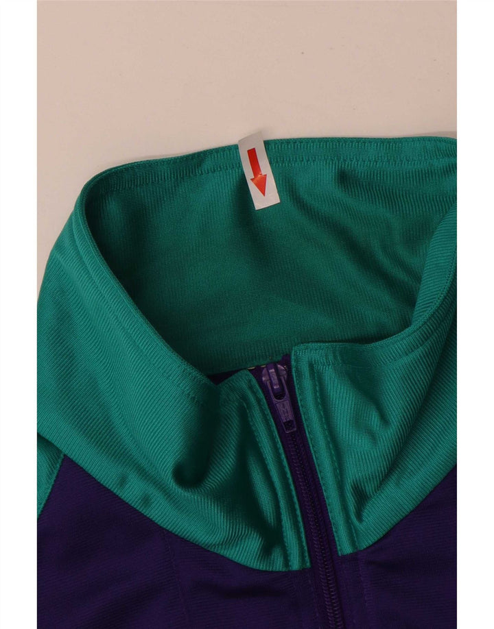 Kurtka męska dresowa w stylu vintage, duży turkusowy blok kolorów
