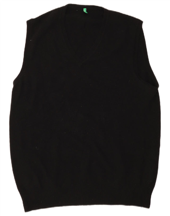 Męski podkoszulek Benetton Slim Fit XL, czarna wełna