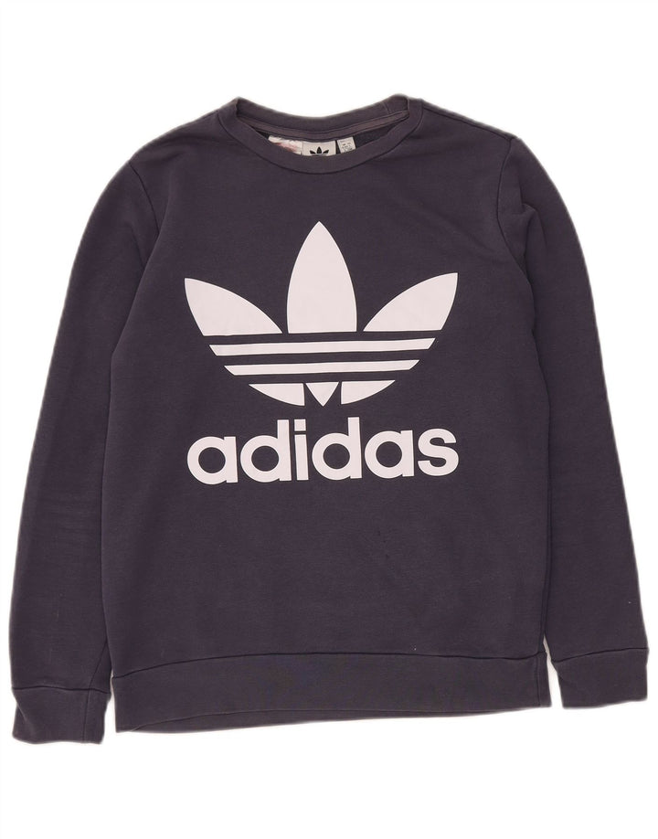 Bluza chłopięca ADIDAS z grafiką, 13-14 lat, granatowa, bawełniana