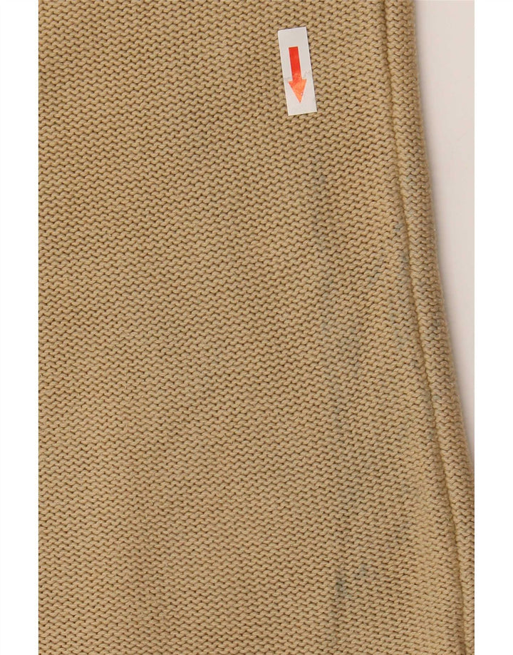 Męski sweter z okrągłym dekoltem Armani Jeans, mały, beżowy, bawełniany