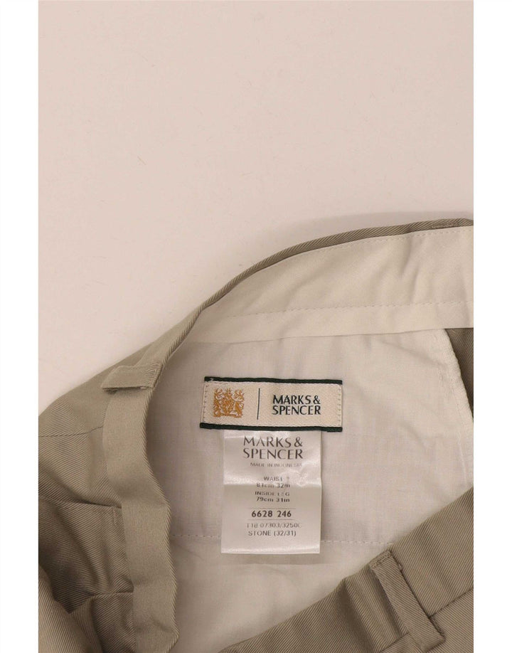 Męskie spodnie casual Marks & Spencer W32 L31 Zielony poliester