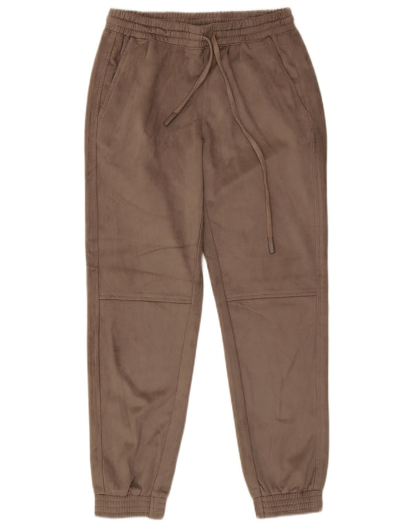 Damskie welurowe spodnie dresowe Zara Joggers UK 4 XS Brązowy poliester