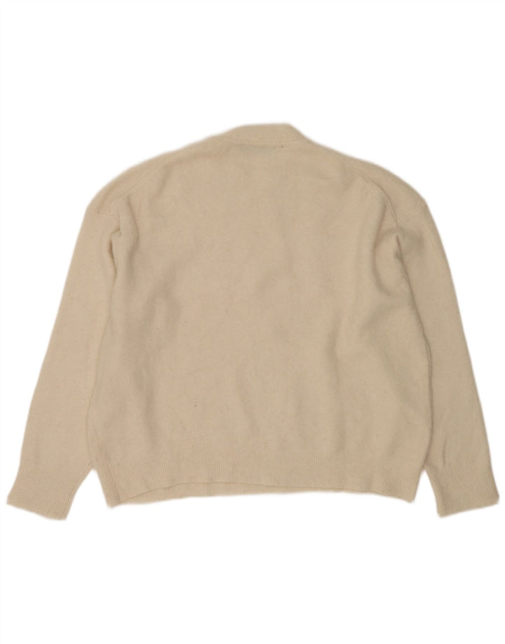 Damski sweter oversize Zara z okrągłym dekoltem UK 14, średni złamanej bieli