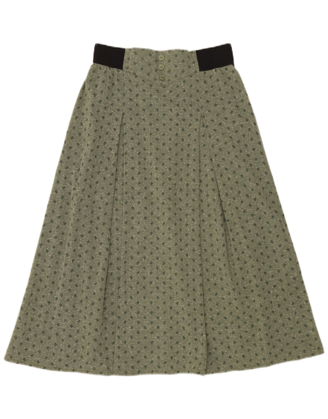 Damska spódnica midi w stylu vintage IT 42 Medium W30 Poliester w zielone cętki