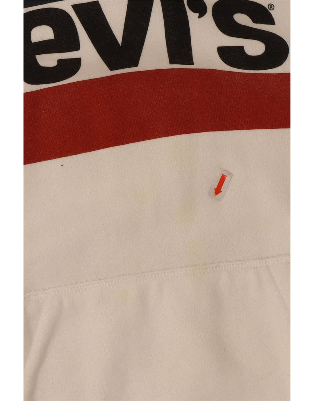 LEVI'S Mens Graphic Hoodie Jumper Medium White Cotton