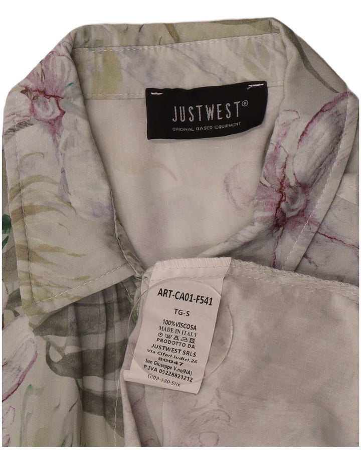 Koszula męska vintage, mała, wielobarwna, w kwiaty, wiskoza