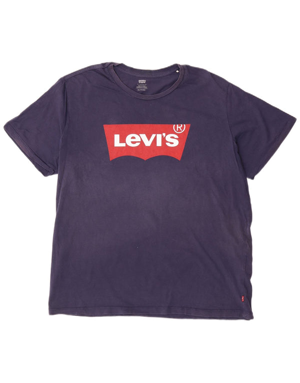 Męska koszulka z grafiką Levi's Top 2XL, granatowa, bawełniana