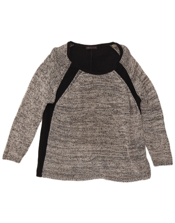 Marks & Spencer Damski sweter z dekoltem w łódkę, UK 24 4XL, szary, blok kolorów