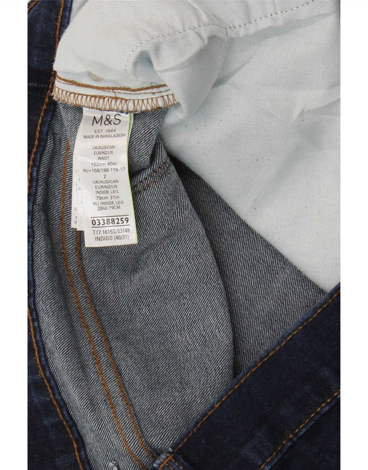 Marks & Spencer Męskie jeansy slim W40 L31 Granatowe, bawełniane