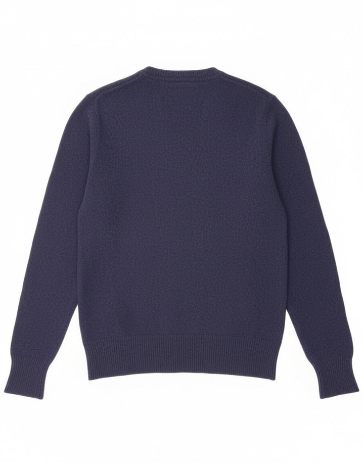 Męski sweter z okrągłym dekoltem Superdry, średni granatowy wełniany