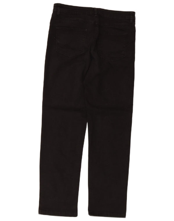 Marks & Spencer Damskie proste spodnie codzienne UK 14 duże W32 L28 czarne
