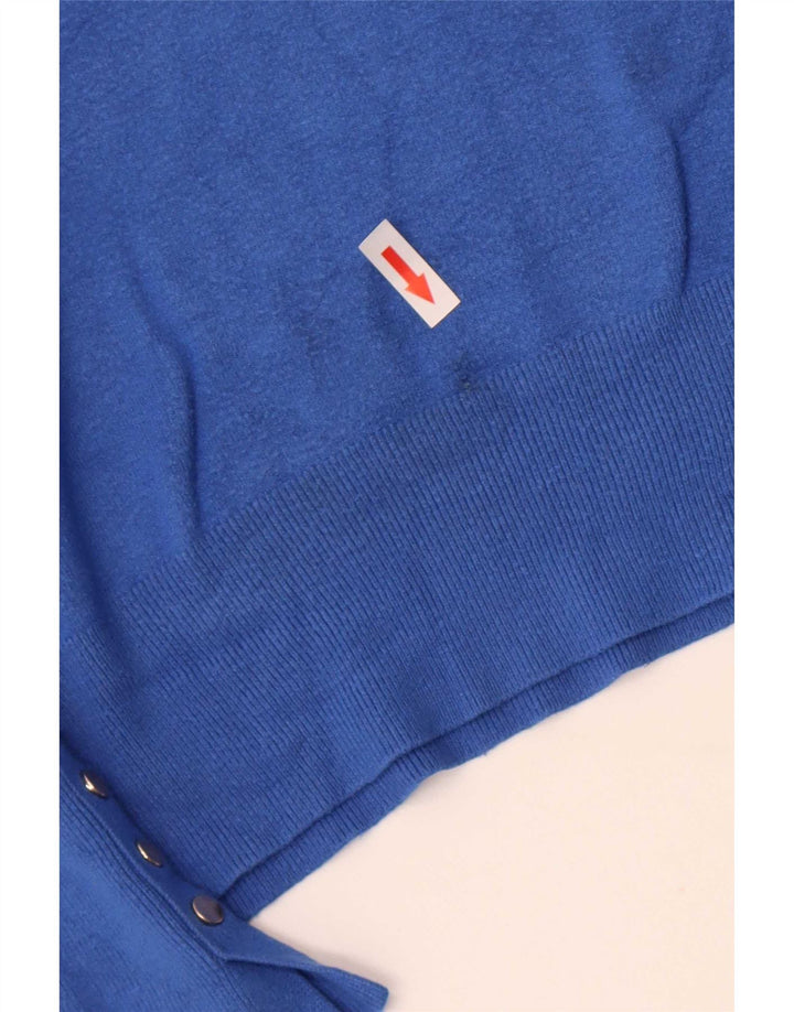 Damski sweter Zara z dekoltem w łódkę UK 12 Średni niebieski wiskoza