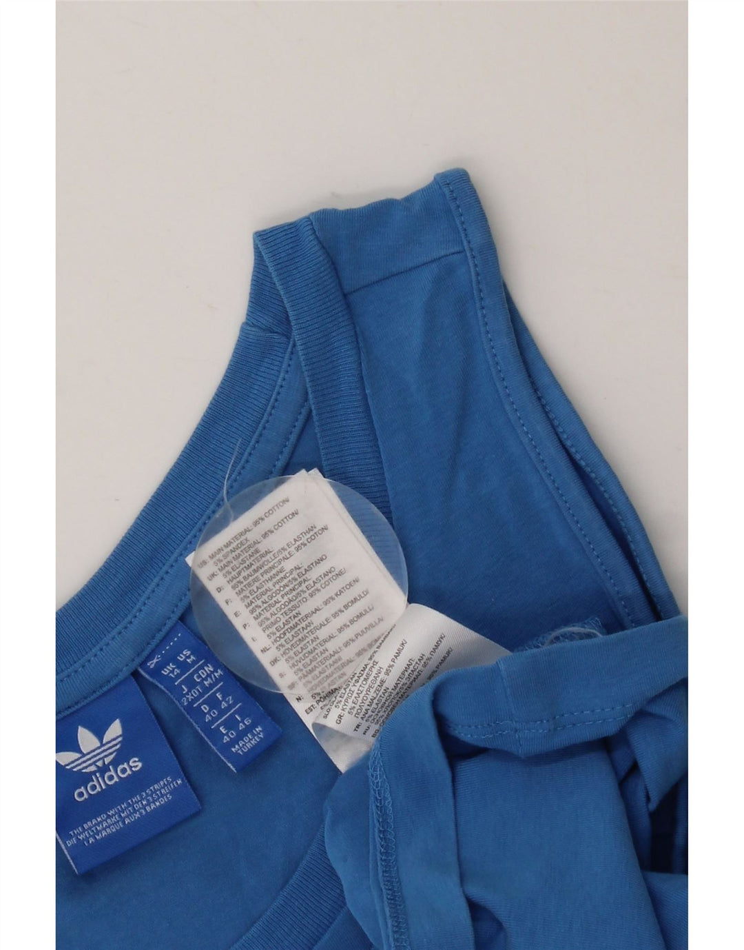 Damska kamizelka Adidas Crop Graphic Top UK 14 Średnia niebieska bawełna